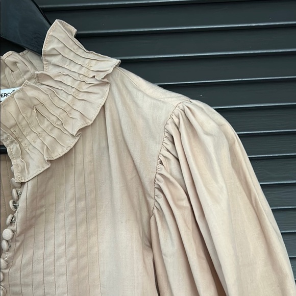 Rodner Figueroa Amazing Coquette Beige-y Pink Ruffle Dress, Size Small - Picture 3 of 15